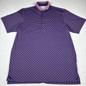Greyson Golf Polo Shirt Purple Geometric Floral Performance Lightweight Mens XL